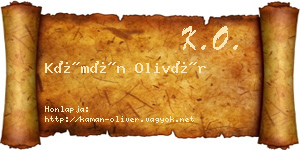 Kámán Olivér névjegykártya