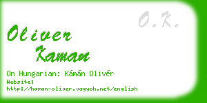 oliver kaman business card